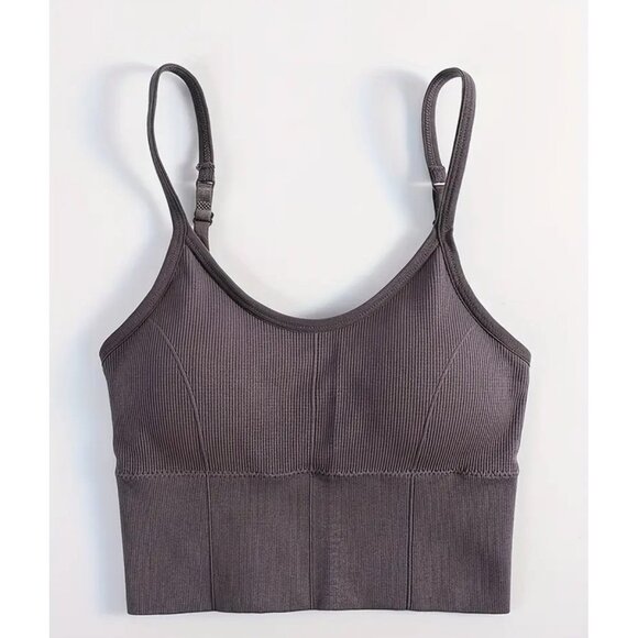 New 5-Pack Polyamide Knit Fabric Bralettes With Adjustable Straps & Ribbed Desig - Picture 3 of 3